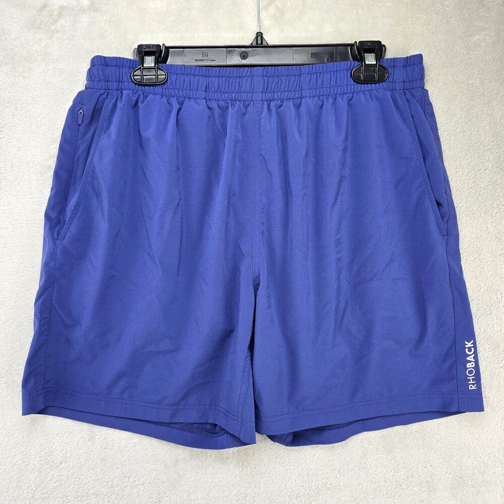 Rhoback All Active Shorts Mens Large Blue Lined Performance Running Gym